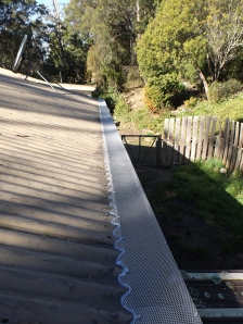 The big portion of roof that Steve just added to the tank equation (and just in time too!) with new gutter guard installed